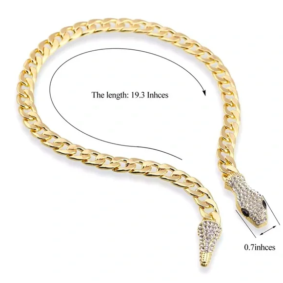 ✨Chunky Snake Cuban Lariat Necklace✨ - Picture 2 of 5